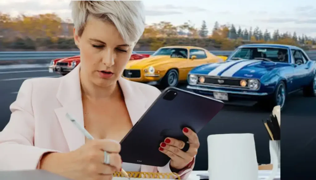 A Man Works On Car Image Software While His Cat Watches. Best AI image generator for cars why use an AI car image generator